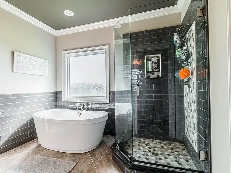 Bathroom Remodel Freestanding Tub Glass Shower project in Oklahoma City, OK