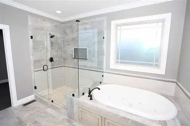 Bathroom Remodel Glass Shower Soaking Tub project in Oklahoma City, OK