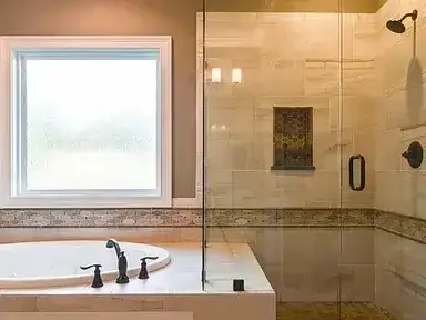 Bathroom Remodel Soaking Tub Glass Shower project in Oklahoma City, OK