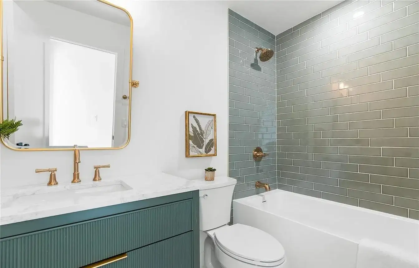 Bathroom Remodel Teal Tile project in Oklahoma City, OK