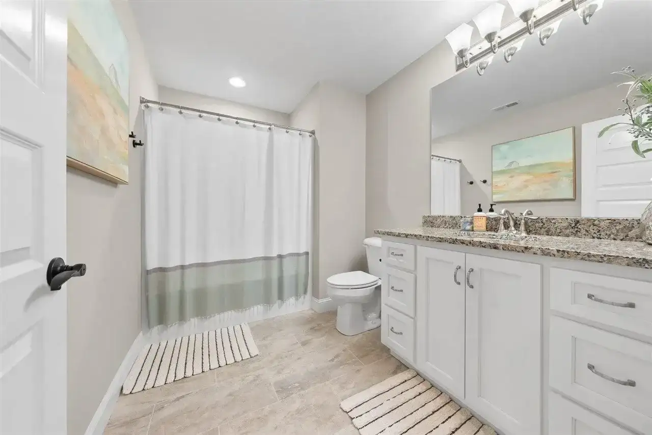Bathroom Remodel White Vanity Granite project in Oklahoma City, OK