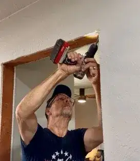 Contractor Drilling Interior Trim Remodeling project in Oklahoma City, OK