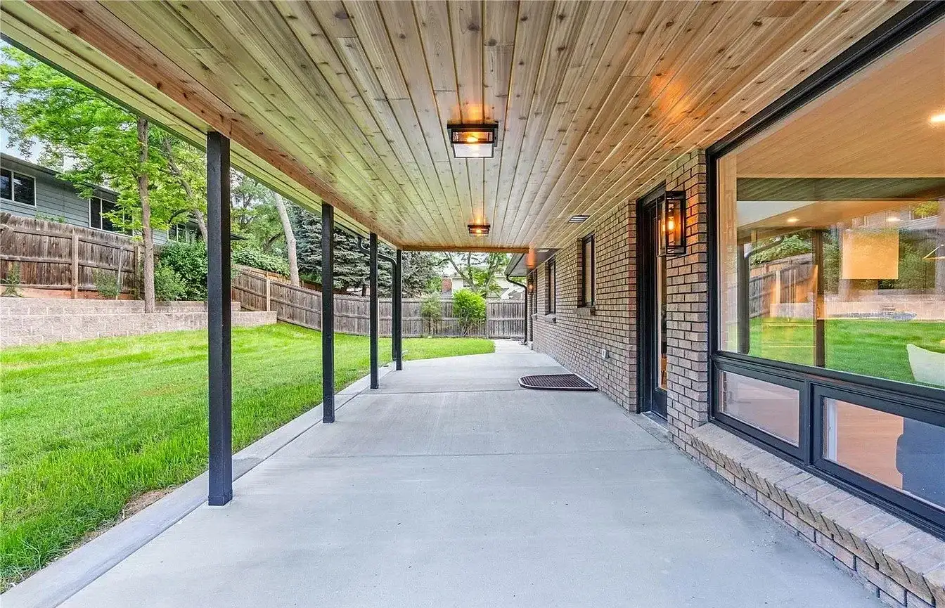 Covered Patio Addition Cedar Ceiling project in Oklahoma City, OK