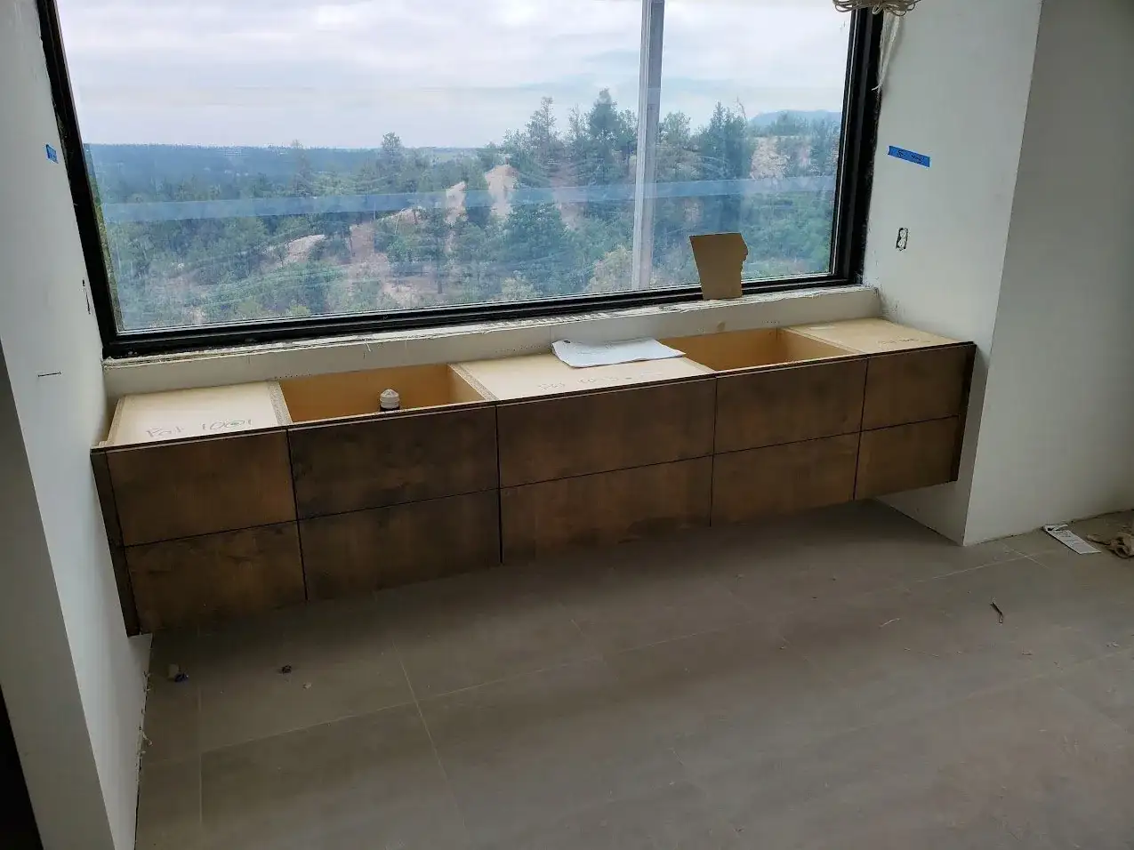 Floating Cabinet Installation Remodeling project in Oklahoma City, OK