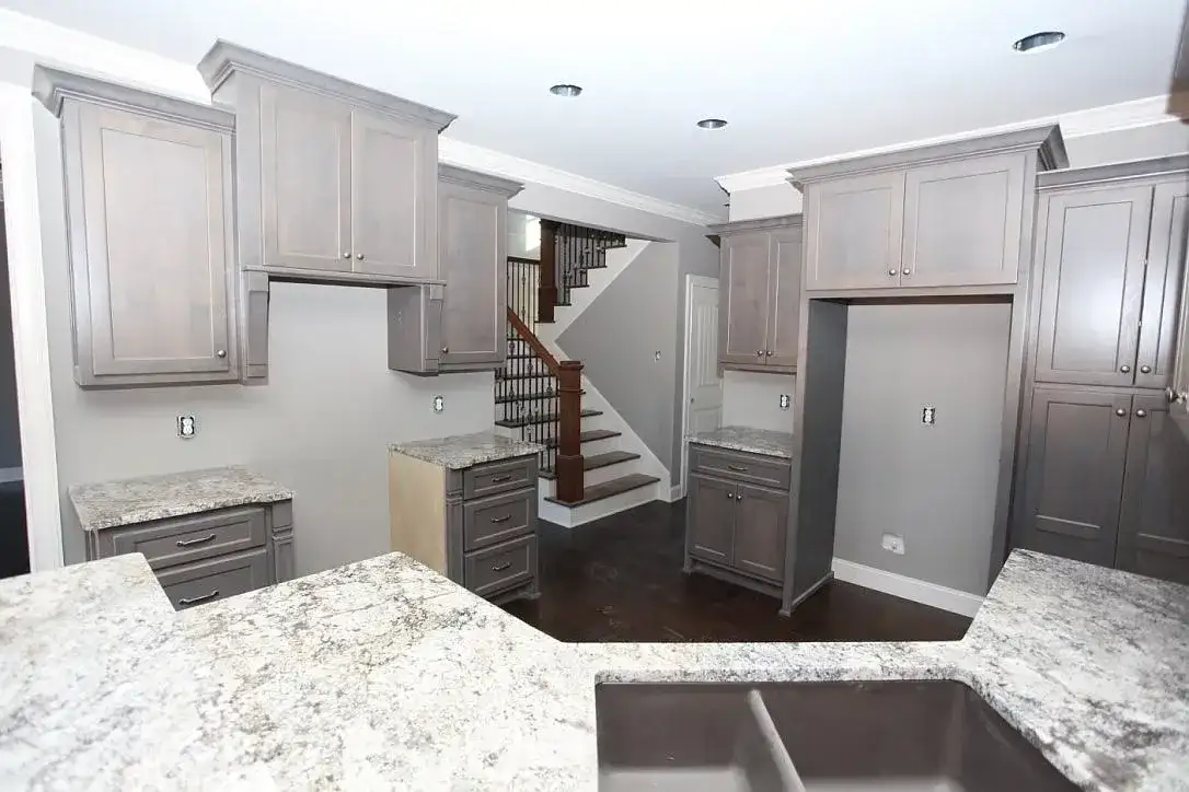 Kitchen Remodel Gray Cabinets Granite project in Oklahoma City, OK
