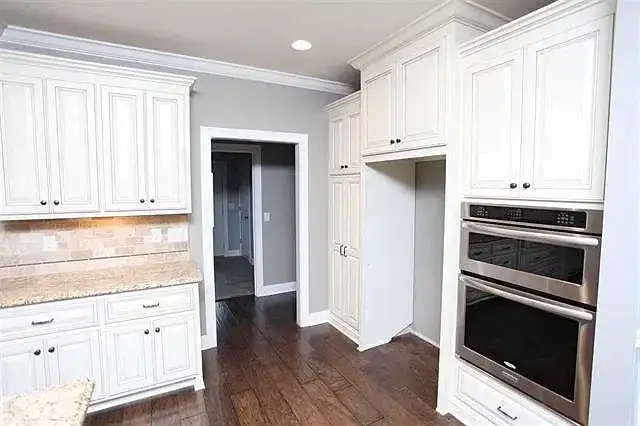 Kitchen Remodel White Cabinets Double Oven project in Oklahoma City, OK