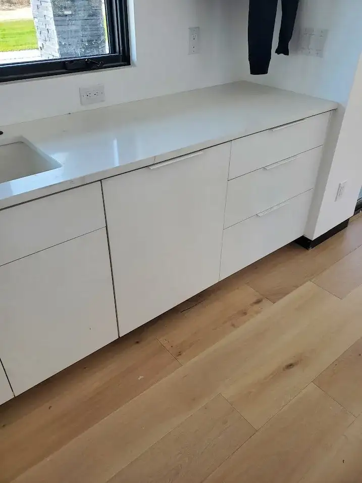 Kitchen Remodel White Cabinets Hardwood project in Oklahoma City, OK