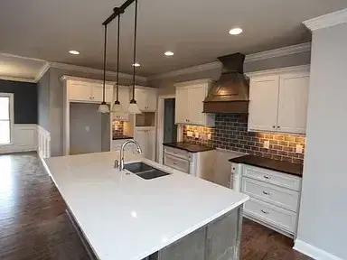 Kitchen Remodel White Quartz Island project in Oklahoma City, OK