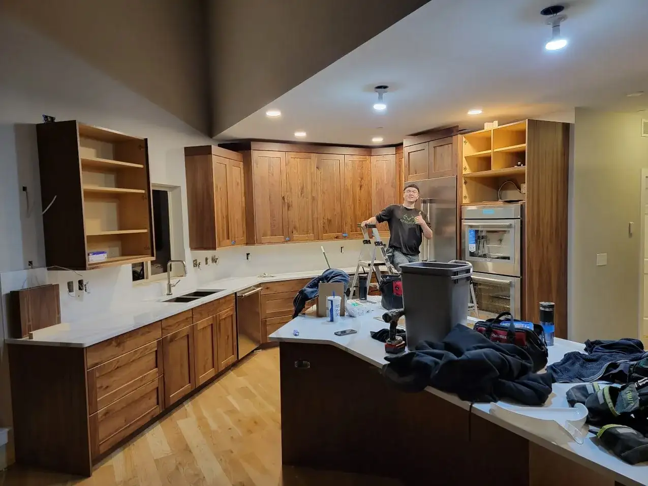 Kitchen Remodel Wood Cabinets Contracting project in Oklahoma City, OK