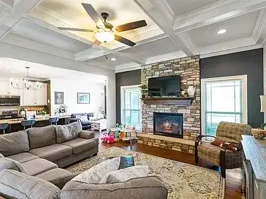 Living Room Remodel Stone Fireplace project in Oklahoma City, OK