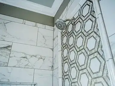 Marble Tile Shower Remodel project in Oklahoma City, OK