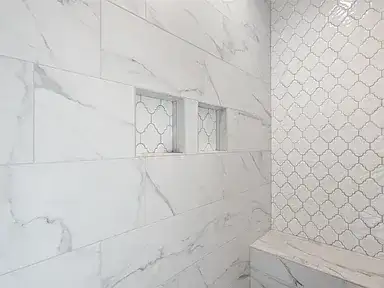 Marble Tile Shower Remodeling project in Oklahoma City, OK
