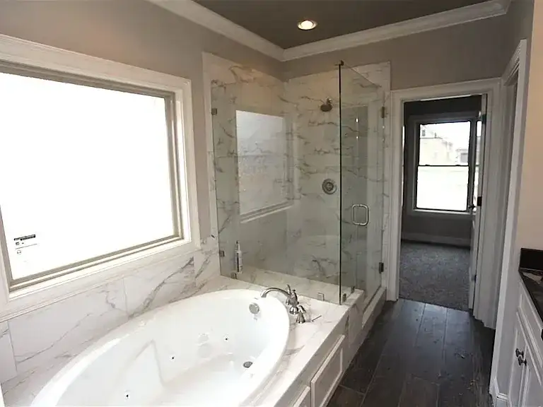 Master Bath Remodel Marble Tile project in Oklahoma City, OK