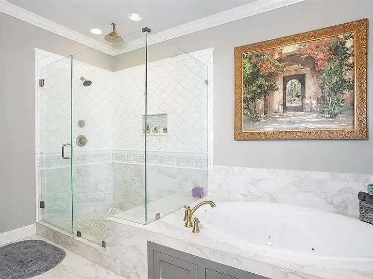 Master Bathroom Remodel Marble Tile project in Oklahoma City, OK