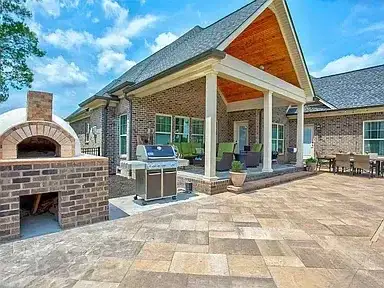 Outdoor Patio Addition Brick Pizza Oven project in Oklahoma City, OK