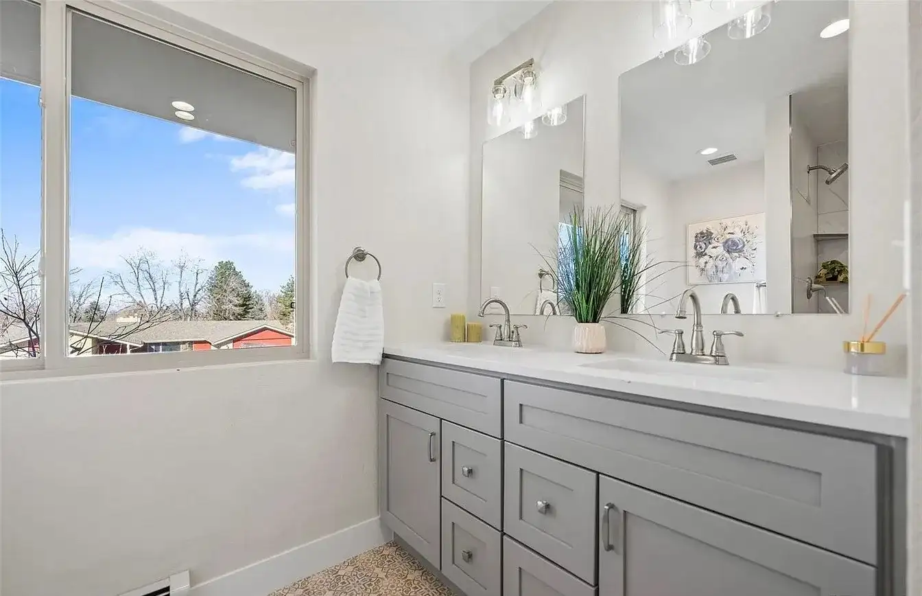 Remodeled Bathroom Double Vanity project in Oklahoma City, OK