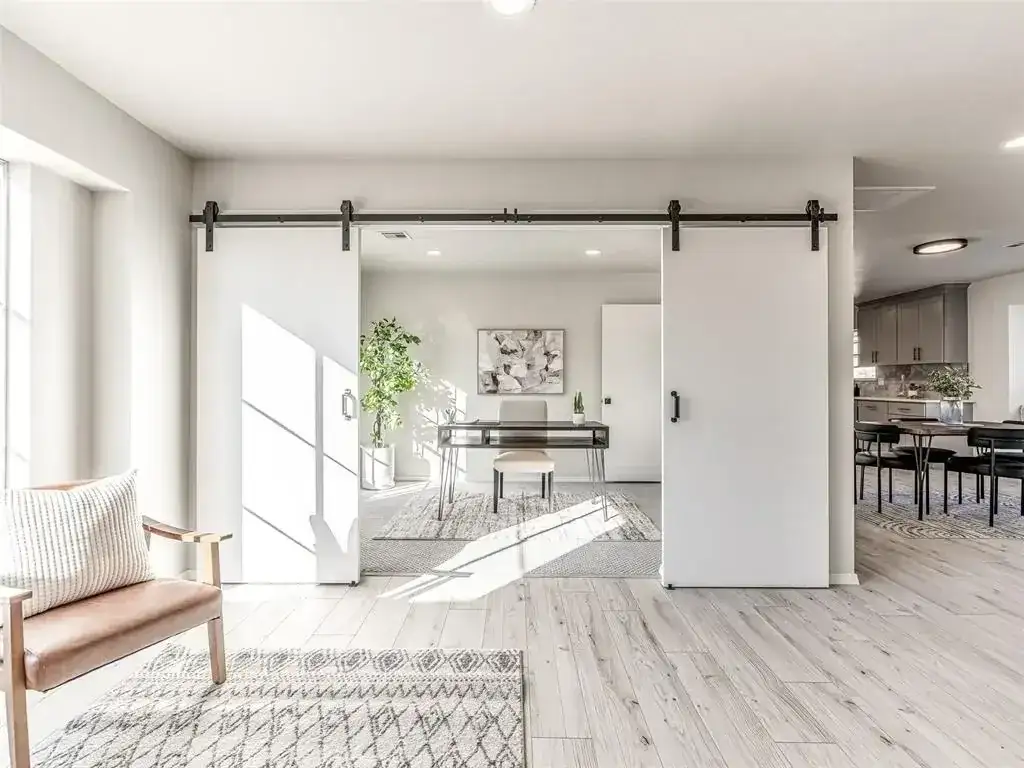 Remodeled Interior Barn Door Office project in Oklahoma City, OK