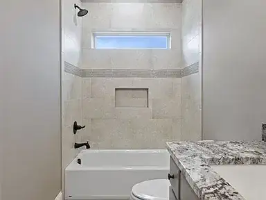 Tiled Bathtub Surround Bathroom Remodel project in Oklahoma City, OK