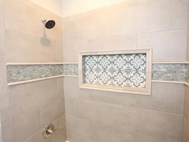 Tiled Shower Remodel Niche project in Oklahoma City, OK